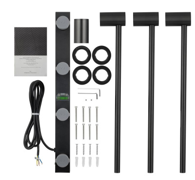 Полотенцесушитель электрический встраиваемый WONZON & WOGHAND HAMBURG, Черный матовый (WW-AL313-MB) фото в интернет-магазине Русалия