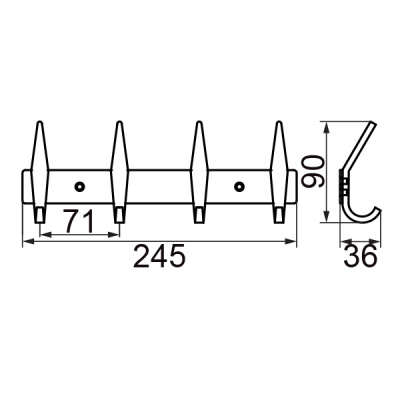 Планка с 4-мя крючками VR.GFT-9074.BR Gifortes Veragio фото в интернет-магазине Русалия