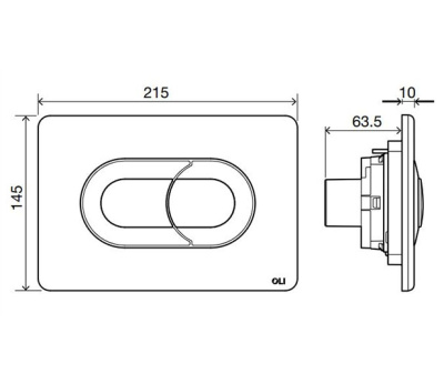 Клавиша смыва пневматическая 640081 белый Salina OLI фото в интернет-магазине Русалия