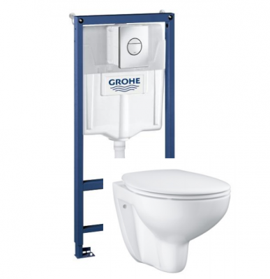 Комплект унитаз с инсталляцией 5 в 1 Bau Ceramic 39499000 Grohe фото в интернет-магазине Русалия
