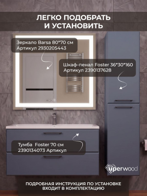 Раковина для ванной Uperwood Foster 100 см, белая глянцевая 291020344 фото в интернет-магазине Русалия