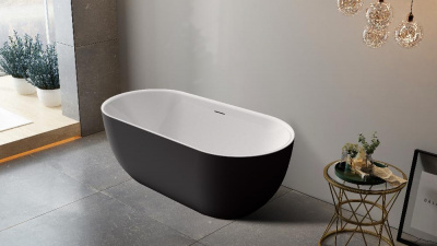 Акриловая ванна BELBAGNO BB70-1700-800-W/NM Белый Глянец внутри, черный матовый снаружи фото в интернет-магазине Русалия