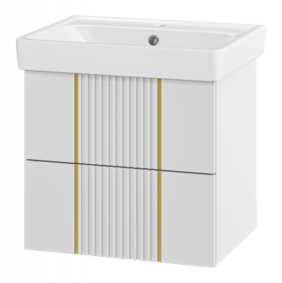 Тумба Vega 60 подвесная (белая) с раковиной Dreja Q 60 Brevita фото в интернет-магазине Русалия