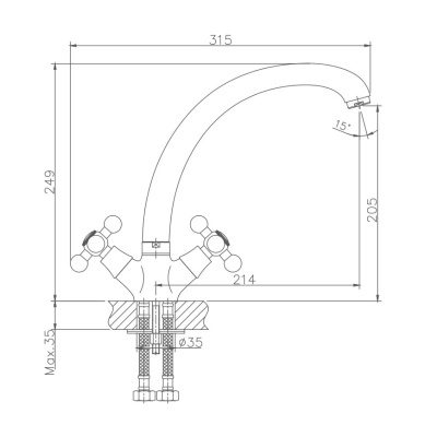 Смеситель для кухни Haiba (HB4719-5) фото в интернет-магазине Русалия
