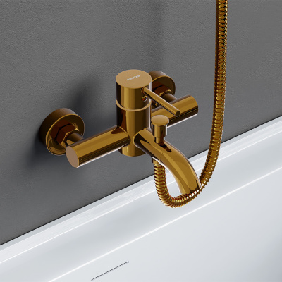 361000600 Scandinavian Pure, смеситель для ванной и душа, золото Damixa фото в интернет-магазине Русалия