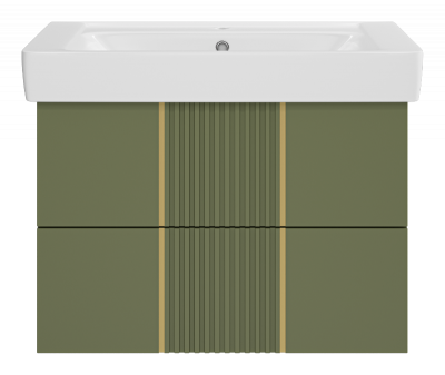 Тумба Vega 80 подвесная (зеленая) с раковиной Dreja Q 80 Brevita фото в интернет-магазине Русалия