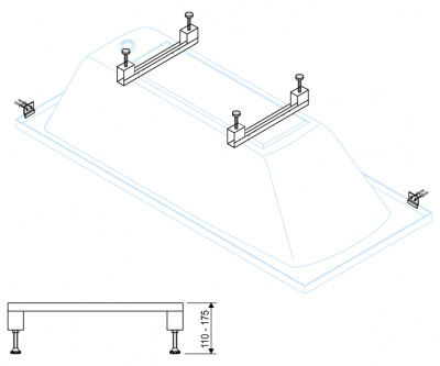 Универсальный комплект ног для прямоугольных акриловых ванн CEZARES LEG-KIT-100 фото в интернет-магазине Русалия