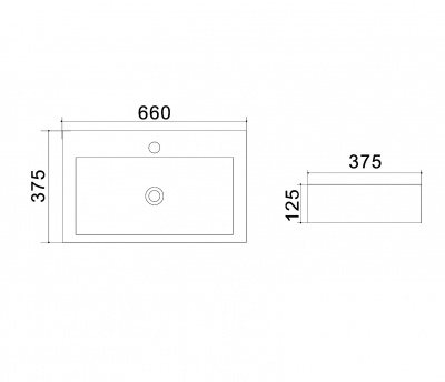 Раковина подвесная/накладная 66 см AZ-4310 со смещенным сливом Azario фото в интернет-магазине Русалия
