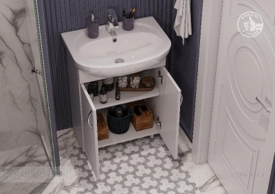 Тумба под раковину AQUATON Онда 60 белый 1A122801ON010 фото в интернет-магазине Русалия