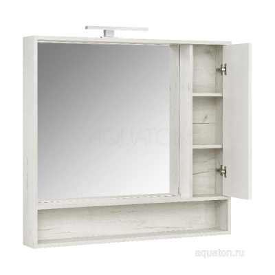 Зеркальный шкаф AQUATON Флай 100 белый, дуб крафт 1A237802FAX10 фото в интернет-магазине Русалия