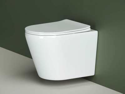 Унитаз подвесной безободковый HIGHLIGHT CN1804 с сиденьем микролифт Ceramica Nova фото в интернет-магазине Русалия