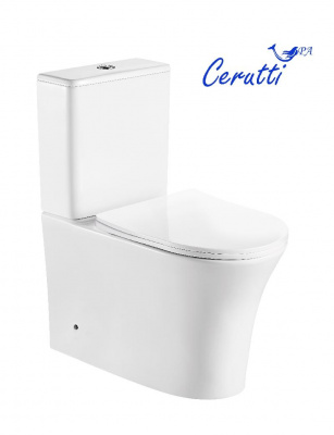 Унитаз ADIGE MW ТЕРМООБЖИГ (не плёнка) безободковый белый матовый Ceruttispa CT9243 (620х365х820) фото в интернет-магазине Русалия