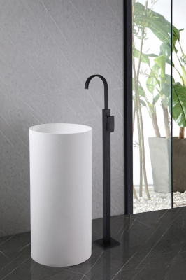 Смеситель ABBER Wasserfall AF8640B напольный для раковины, черный матовый фото в интернет-магазине Русалия