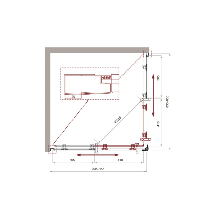 Душевой уголок BelBagno UNO-195-A-2-85-C-Cr фото в интернет-магазине Русалия