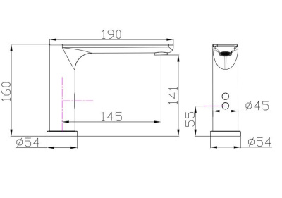 Смеситель для умывальника сенсорный черный RUSH Tinos (TI3732-12Black) фото в интернет-магазине Русалия