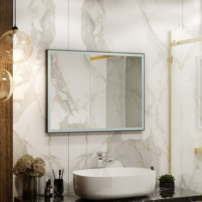 Зеркало с подсветкой Frame Black 800x600 ЗЛП183 Continent фото в интернет-магазине Русалия