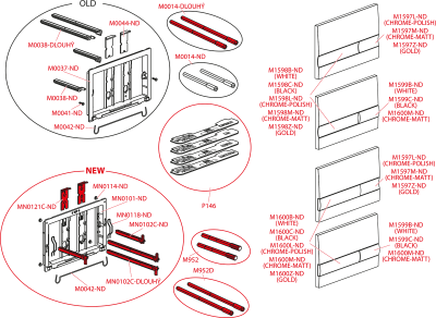 Клавиша смыва M1720-1 хром/белый Alcaplast фото в интернет-магазине Русалия