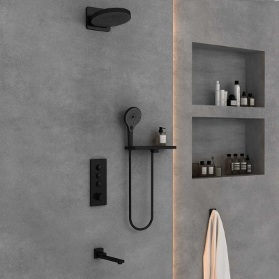 Душевой комплект VSFW-433TI2RMB встраиваемый, черный Vincea фото в интернет-магазине Русалия