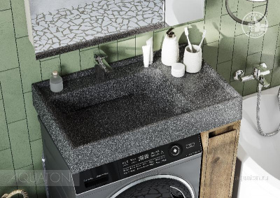 Раковина AQUATON Рейн 80 графит 1A72113KRW210 фото в интернет-магазине Русалия