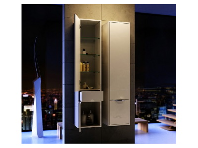 Пенал 33 Левый. белый Mal.05.03/L  Malaga Aqwella фото в интернет-магазине Русалия