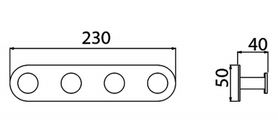 Вешалка-4 крючка Timo Saona (13015/17) золото матовое фото в интернет-магазине Русалия