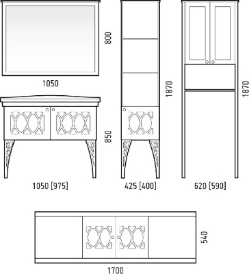 Зеркало "Таормина 105" Corozo фото в интернет-магазине Русалия