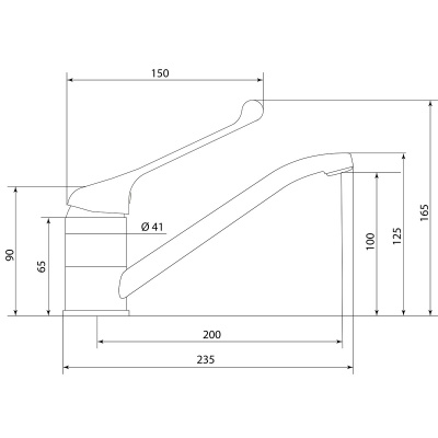 Смеситель Славен для кухни, умывальника локтевой Хирург Х (СЛ-ОД-Х21) фото в интернет-магазине Русалия