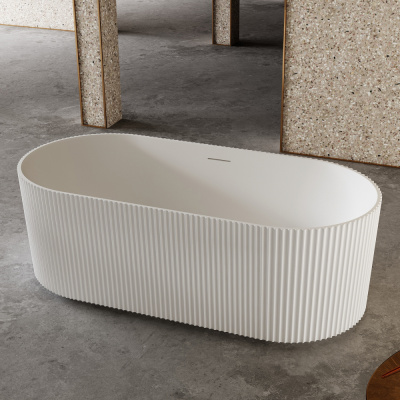 Ванна из искусственного камня ABBER Stein AS9601 белая матовая 170х75х55 см фото в интернет-магазине Русалия