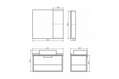 COMFORTY. Зеркало-шкаф "Кёльн-75" дуб темный фото в интернет-магазине Русалия