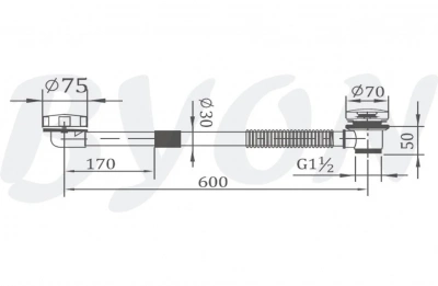 Слив-перелив медно-латунный для ванны автомат POP-UP Byon фото в интернет-магазине Русалия