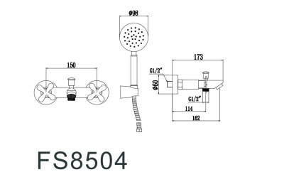 Смеситель для ванны Fmark (FS8504) фото в интернет-магазине Русалия