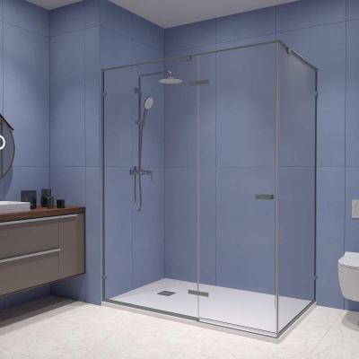 Душевой уголок RGW SV-040Gr 1600x900, профиль серый, стекло прозрачное фото в интернет-магазине Русалия