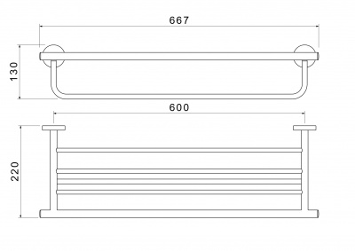 Полка для полотенец AQUATEK, матовый черный AQ4215MB ОБЕРОН фото в интернет-магазине Русалия