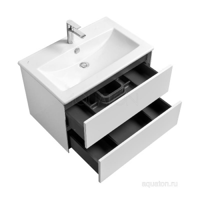 Тумба под раковину AQUATON Сохо 75 белый глянец 1A258101AJ010 фото в интернет-магазине Русалия