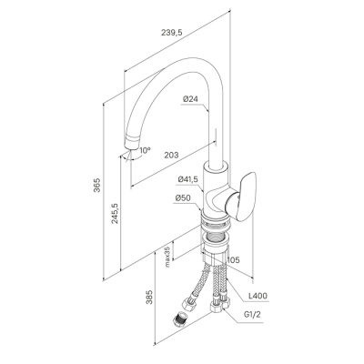 Смеситель для кухни (RORBLFJM05) Milardo фото в интернет-магазине Русалия