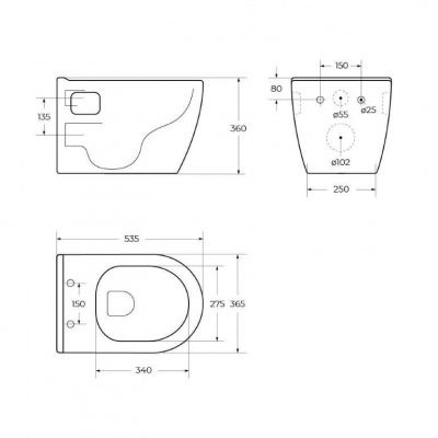Унитаз подвесной безободковый Loto BB070CHR/SC с сиденьем-микролифт Belbagno фото в интернет-магазине Русалия
