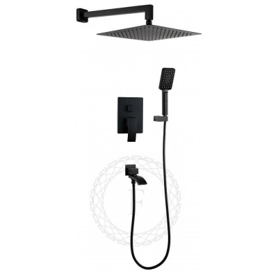 Душевая система встраиваемая FILARETE Waterfall FL1010BL, черный фото в интернет-магазине Русалия