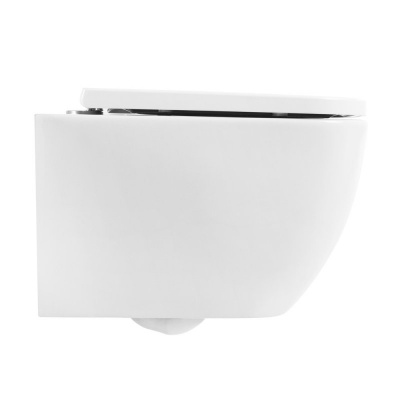 Унитаз подвесной безободковый Alpina BB10100CHR/SC с сиденьем-микролифт Belbagno фото в интернет-магазине Русалия