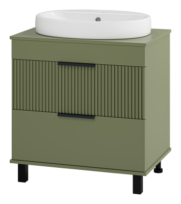Тумба Enfida 70 (зеленая) с раковиной Ekokerama Doppia 65 Brevita фото в интернет-магазине Русалия