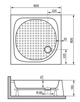 Душевой поддон квадрат LUX/TN 80х80 RGW фото в интернет-магазине Русалия