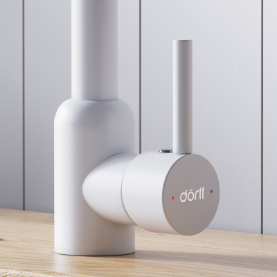 D3007033 Logic кухонный смеситель поворотный, белый фото в интернет-магазине Русалия