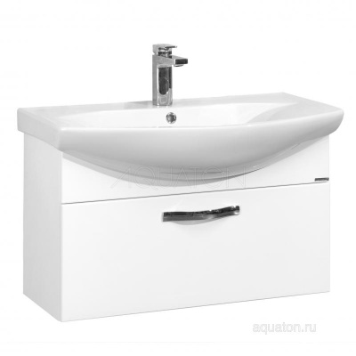 Тумба под раковину AQUATON Ария 80 подвесная белый 1A141701AA010 фото в интернет-магазине Русалия