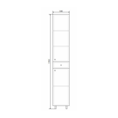 COMFORTY. Шкаф-колонна "Сочи-35" белый глянец фото в интернет-магазине Русалия