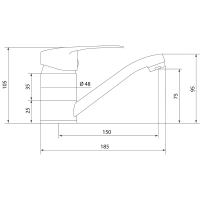 Смеситель Славен для кухни Прораб  Ц (СЛ-ОД-Ц20) фото в интернет-магазине Русалия