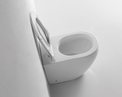 Унитаз приставной безободковый с сиденьем микролифт 3176 Ceramalux фото в интернет-магазине Русалия