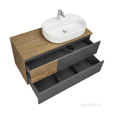 Тумба под раковину AQUATON Терра 105 дуб кантри, антрацит 1A246901TEKA0 фото в интернет-магазине Русалия