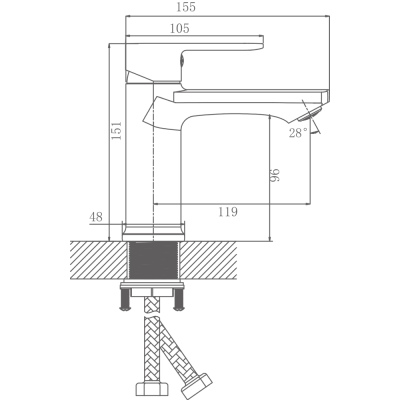 Смеситель для раковины HAIBA цвет: оружейная сталь (HB10719-3) фото в интернет-магазине Русалия