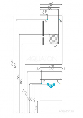 Тумба под раковину AQUATON Эклипс М подвесная эбони светлый правая 1A172801EK49R фото в интернет-магазине Русалия