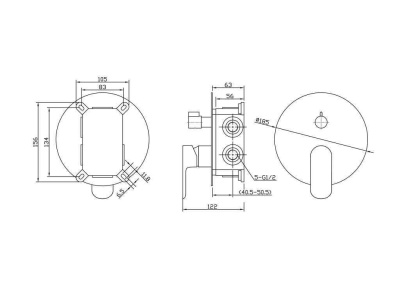 Встраиваемый смеситель для душа  ANCONA ANCONA-VDI-CRM  Belbagno фото в интернет-магазине Русалия