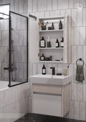 Зеркальный шкаф AQUATON Верди PRO 60 белый, ясень фабрик 1A206902VDAV0 фото в интернет-магазине Русалия